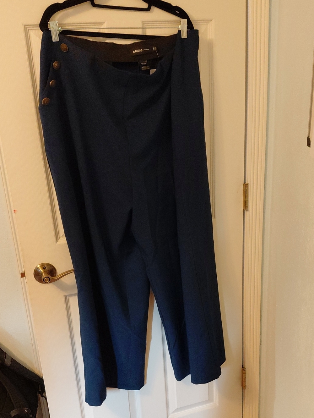 Torrid Studio 1940 Deep Navy Wide-Leg Trousers with Side Buttons